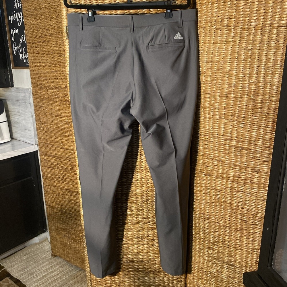 Adidas Golf Pants Men 34 x 32 Gray Stretch Straight Polyester Nylon Spandex - Picture 3 of 8
